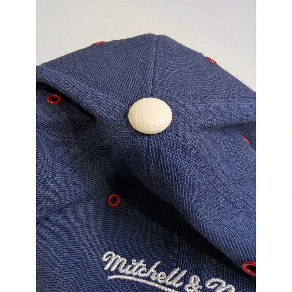 Mitchell & Ness Chicago Bulls Hat Mens OS Navy Blue Wool Blend Snapback Logo - Picture 3 of 6